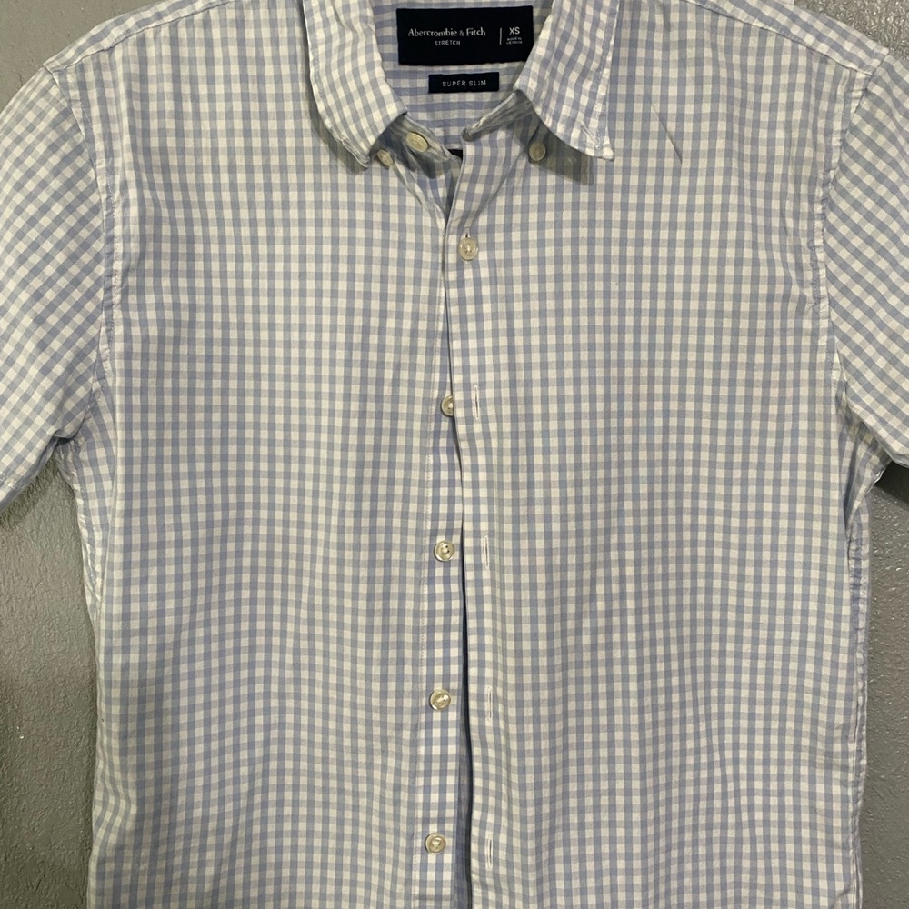 Abercrombie & Fitch Light Blue Gingham Men's Shirt